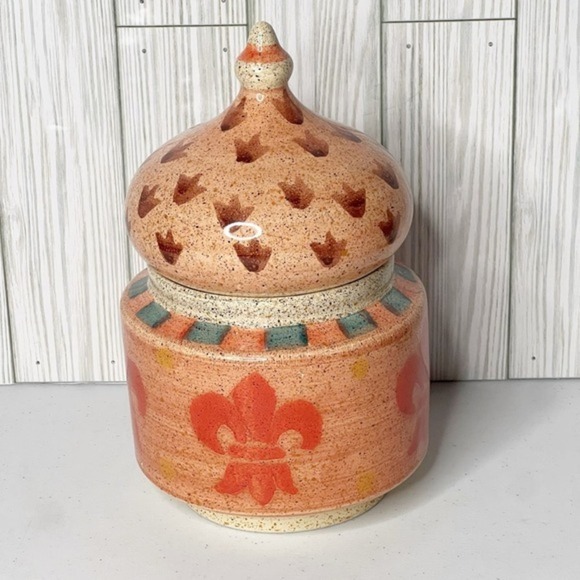 Vintage Horchow‎ Medici Small Canister Hand Painted Italy - Picture 4 of 13
